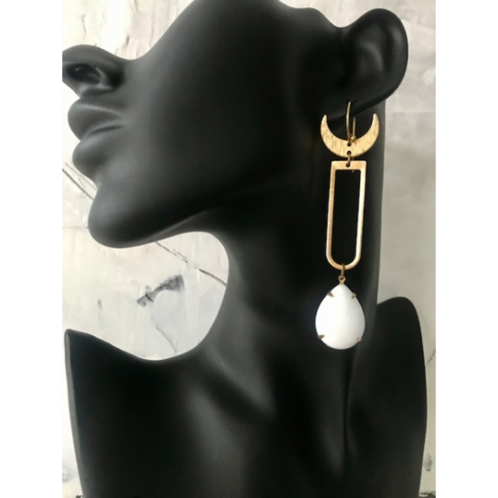 Gold Statement Earrings Handmade One of a Kind